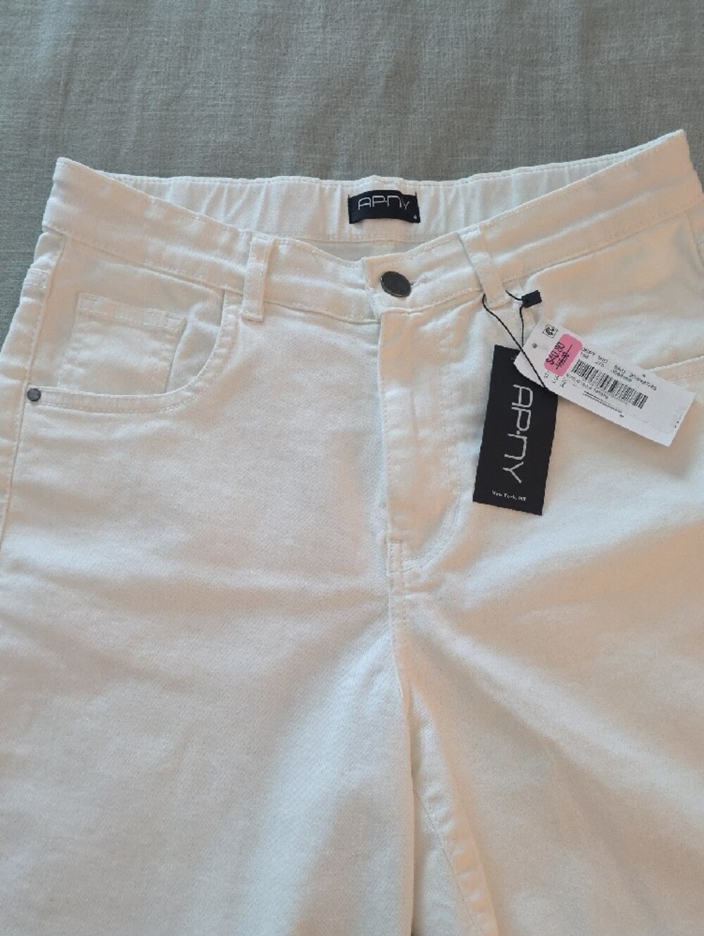 APNY White Frayed-Hem Denim Shorts - Picture 2 of 5